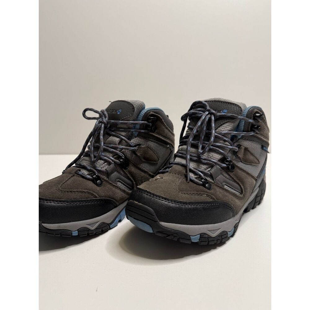 Bearpaw Corsica Wide Women’s 6 Waterproof Hiking Boots Gray Blue Suede Trail